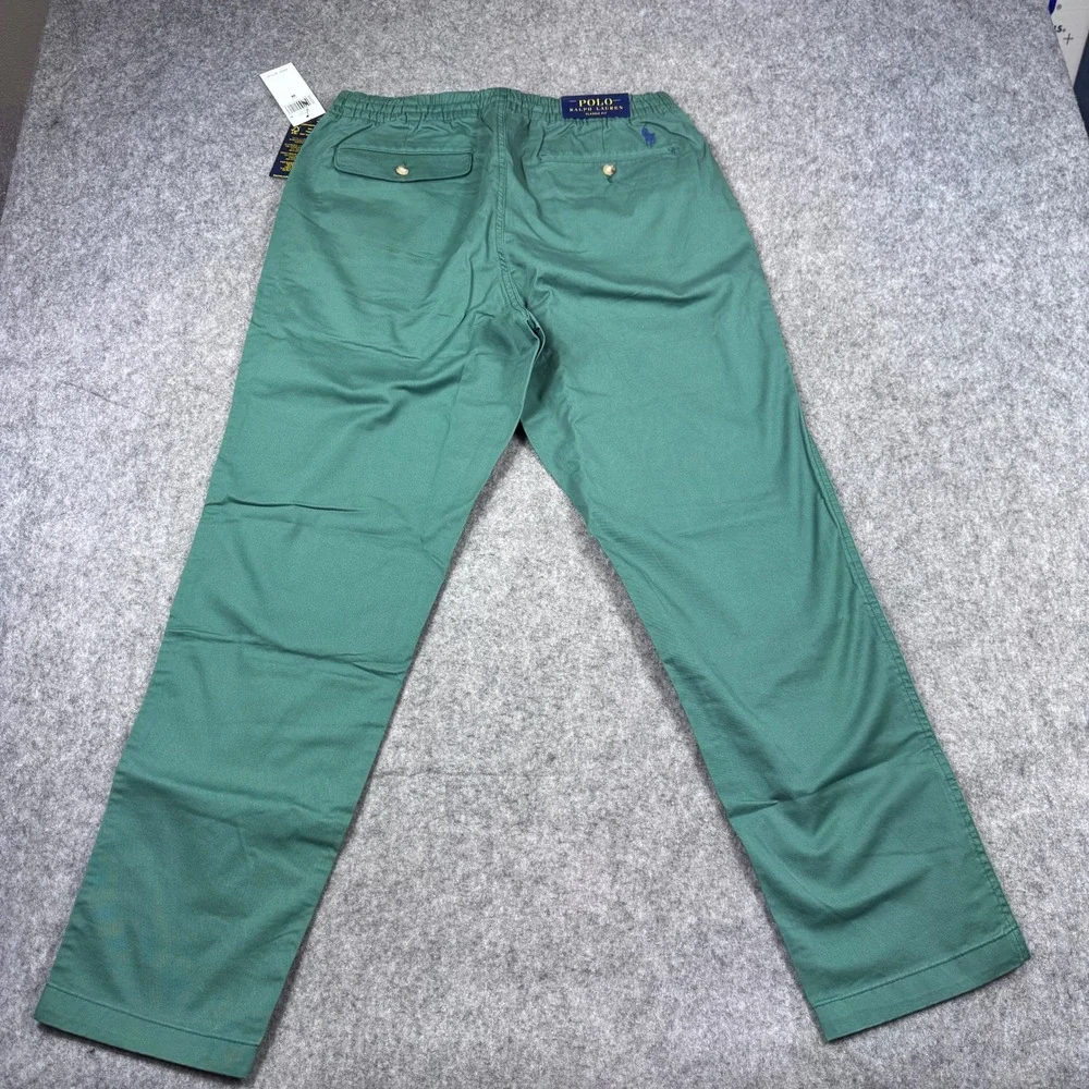 Polo Ralph Lauren Chino Pants Mens Md Green Classic Elastic Waist  MSRP $115 NEW